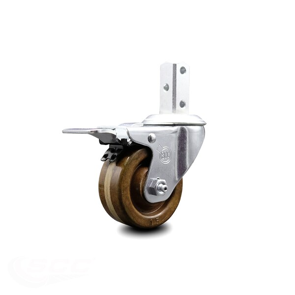 Service Caster 3 Inch High Temp Phenolic Swivel 7/8 Inch Square Stem Caster Total Lock Brake SCC-SQTTL20S314-PHSHT-78 - main